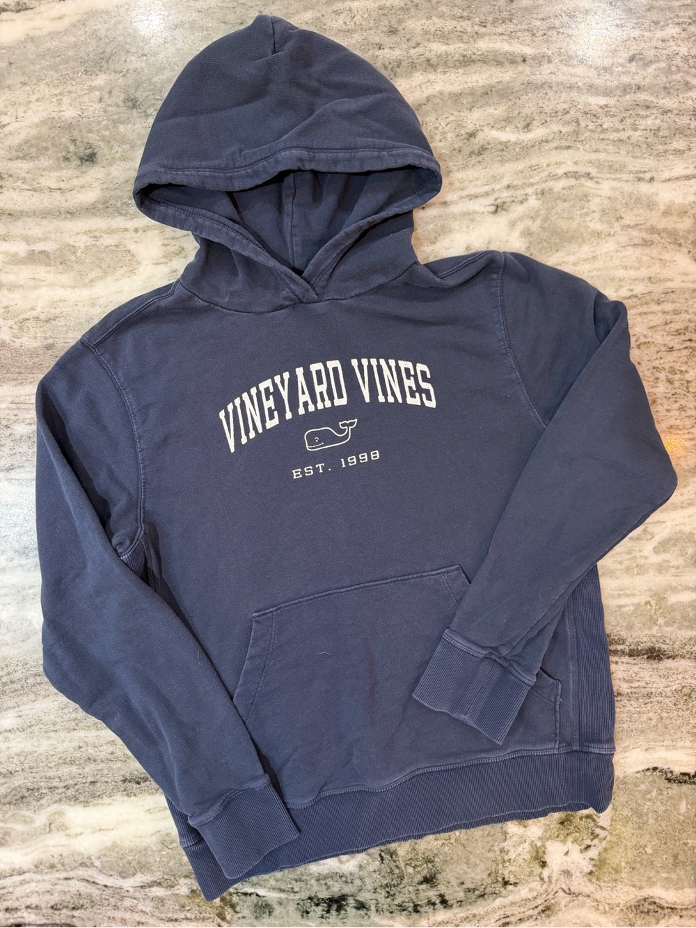 Vineyard Vines Boys Navy Hoodie with White Logo Youth XL (18)